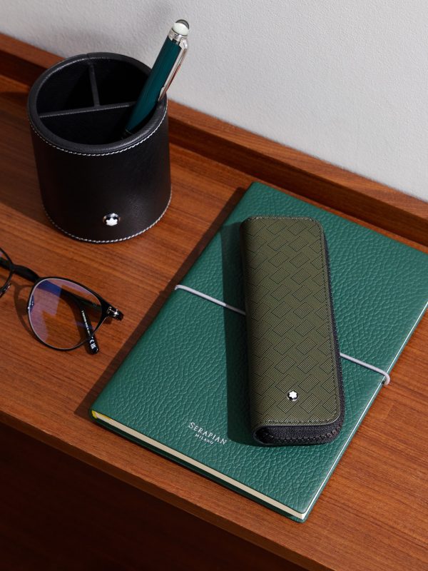 Textured-Leather Pen Pouch - OU Textured-Leather Pen Pouch - OU