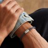 Meisterstück 3-Ring Stainless Steel and Woven Leather Bracelet - FR Meisterstück 3-Ring Stainless Steel and Woven Leather Bracelet - FR