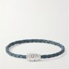 Meisterstück 3-Ring Stainless Steel and Woven Leather Bracelet Meisterstück 3-Ring Stainless Steel and Woven Leather Bracelet