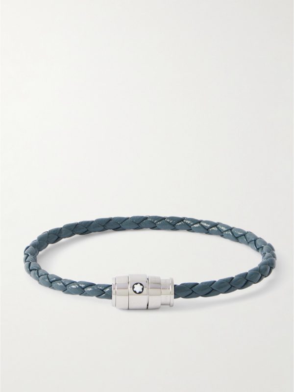 Meisterstück 3-Ring Stainless Steel and Woven Leather Bracelet Meisterstück 3-Ring Stainless Steel and Woven Leather Bracelet