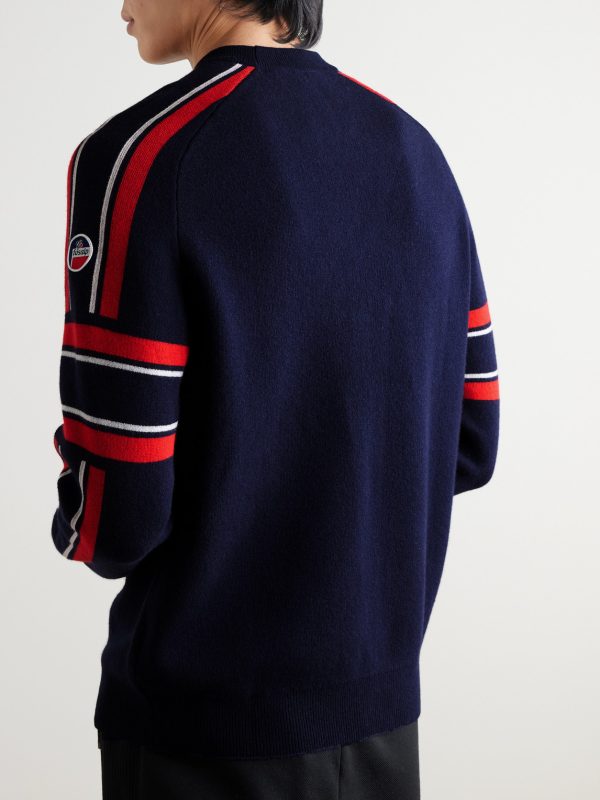 Spectavia Logo-Appliquéd Wool and Cashmere-Blend Jacquard Sweater - BK