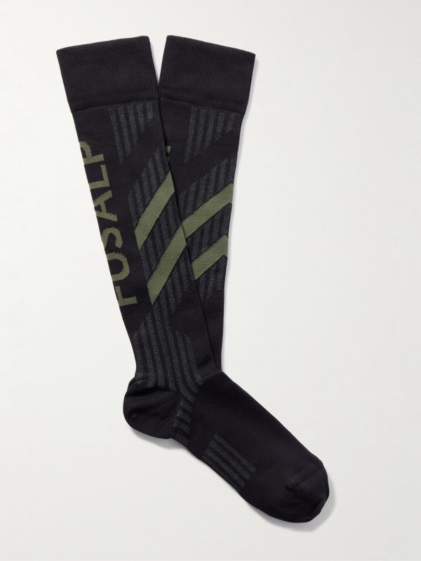 Logo-Jacquard Tech-Mesh Ski Socks