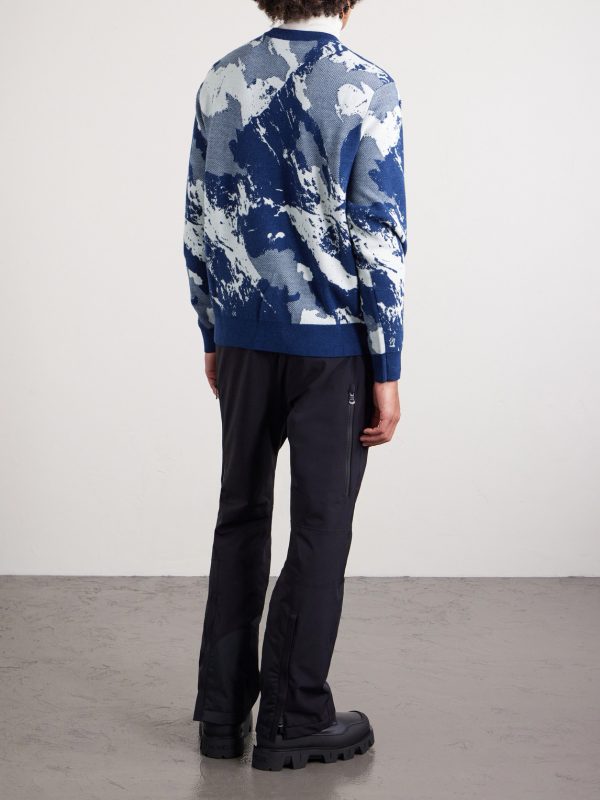 Mountain Logo-Appliquéd Merino Wool-Jacquard Sweater - BK Mountain Logo-Appliquéd Merino Wool-Jacquard Sweater - BK
