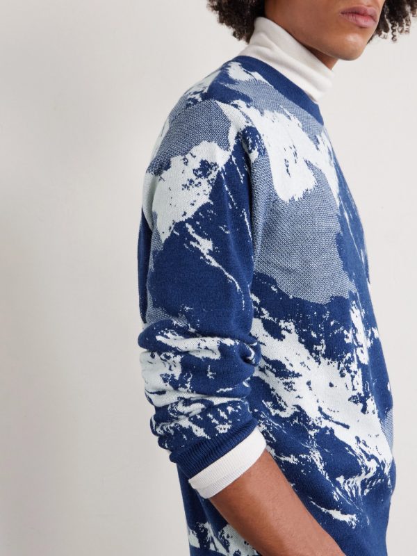 Mountain Logo-Appliquéd Merino Wool-Jacquard Sweater - E1 Mountain Logo-Appliquéd Merino Wool-Jacquard Sweater - E1