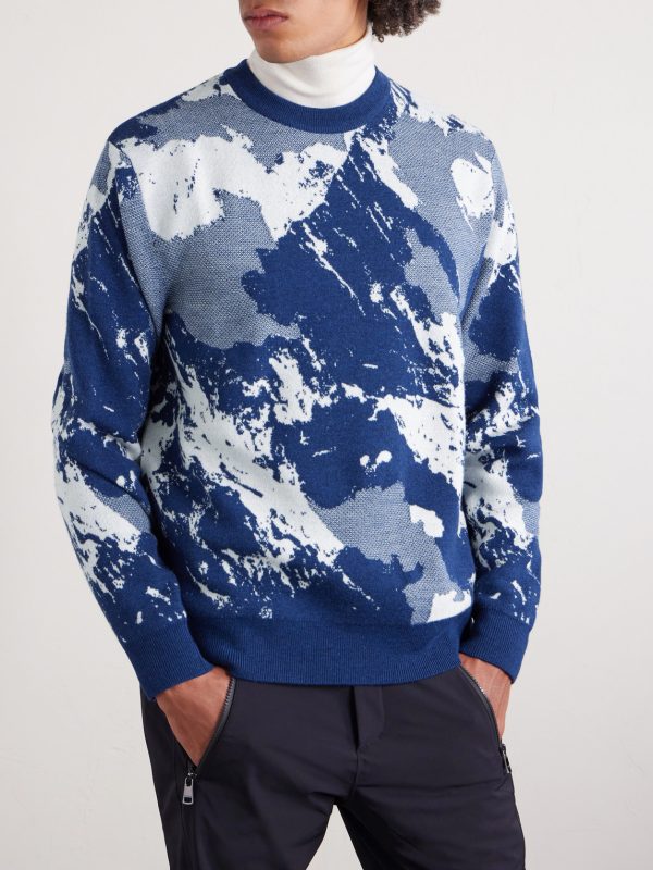 Mountain Logo-Appliquéd Merino Wool-Jacquard Sweater - FR Mountain Logo-Appliquéd Merino Wool-Jacquard Sweater - FR