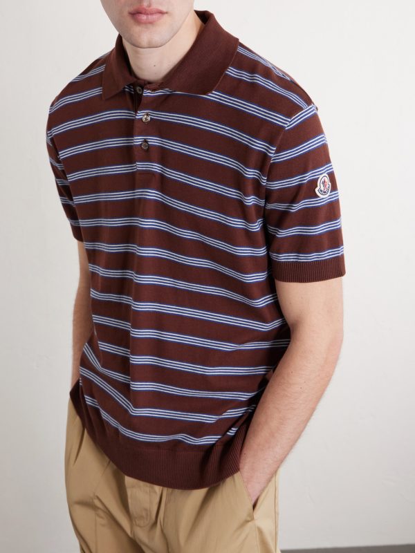 Logo-Appliquéd Striped Cotton Polo Shirt - CU Logo-Appliquéd Striped Cotton Polo Shirt - CU