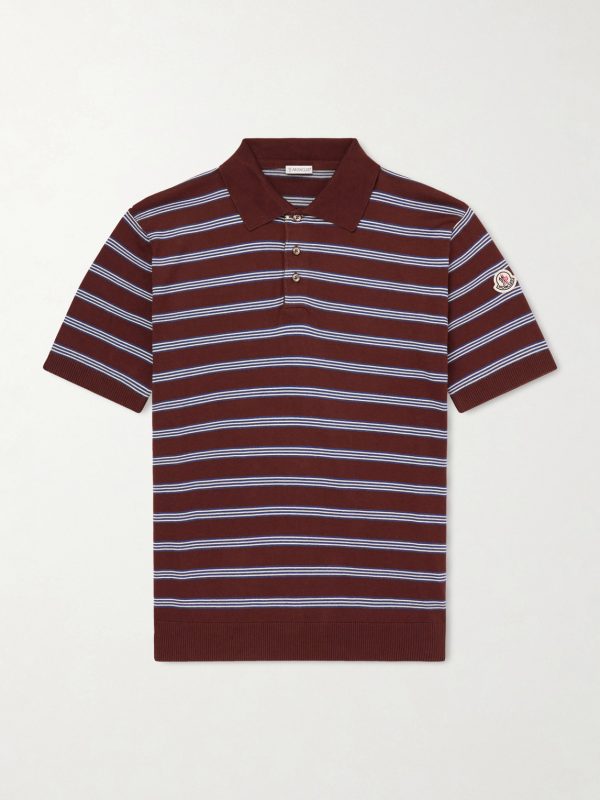Logo-Appliquéd Striped Cotton Polo Shirt Logo-Appliquéd Striped Cotton Polo Shirt