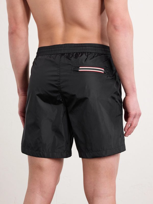 Slim-Fit Mid-Length Logo-Appliquéd Swim Shorts - BK Slim-Fit Mid-Length Logo-Appliquéd Swim Shorts - BK