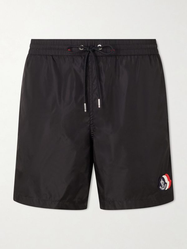 Slim-Fit Mid-Length Logo-Appliquéd Swim Shorts Slim-Fit Mid-Length Logo-Appliquéd Swim Shorts