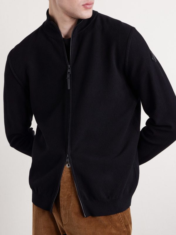 Logo-Appliquéd Cotton Zip-Up Cardigan - CU Logo-Appliquéd Cotton Zip-Up Cardigan - CU