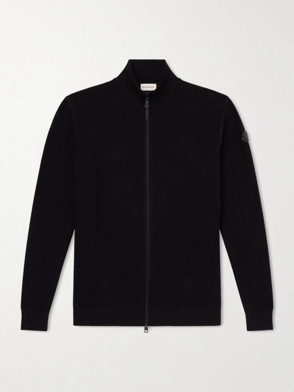 Logo-Appliquéd Cotton Zip-Up Cardigan Logo-Appliquéd Cotton Zip-Up Cardigan