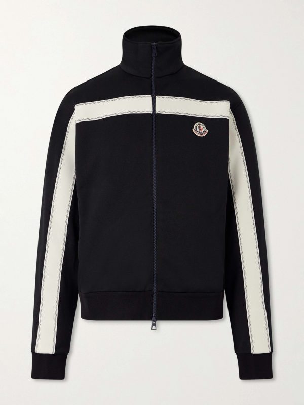 Logo-Appliquéd Zip-Up Jersey Cardigan Logo-Appliquéd Zip-Up Jersey Cardigan
