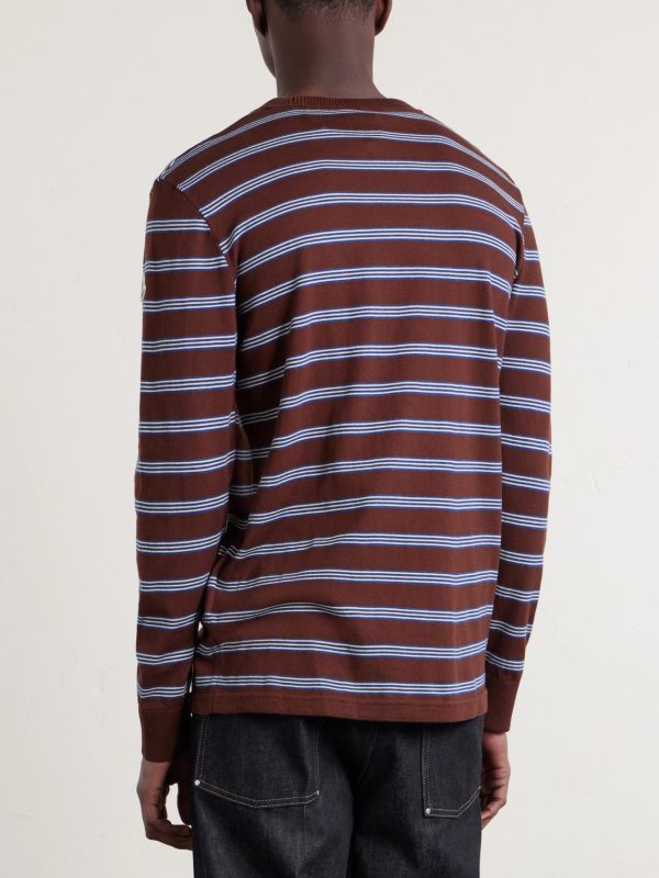 Logo-Appliquéd Striped Cotton Sweatshirt - BK