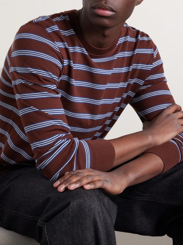 Logo-Appliquéd Striped Cotton Sweatshirt - CU