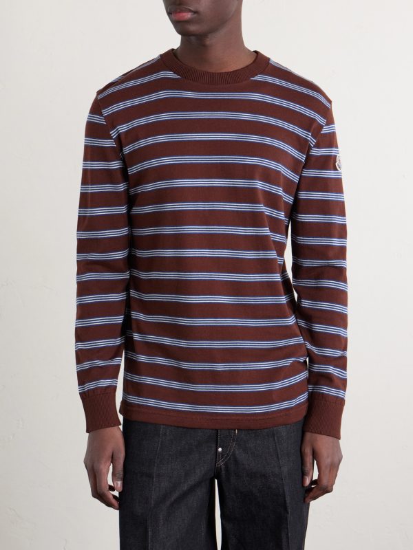 Logo-Appliquéd Striped Cotton Sweatshirt - FR