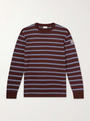 Logo-Appliquéd Striped Cotton Sweatshirt Logo-Appliquéd Striped Cotton Sweatshirt