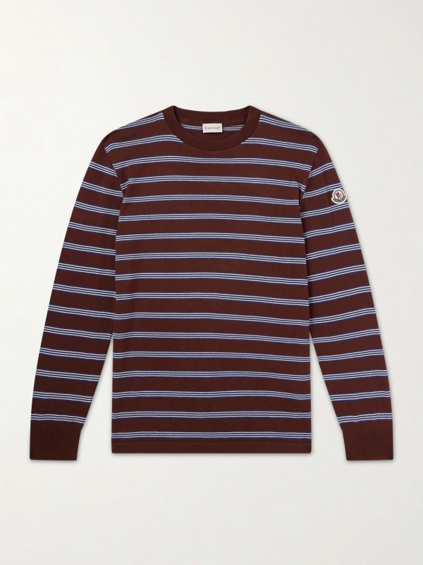 Logo-Appliquéd Striped Cotton Sweatshirt