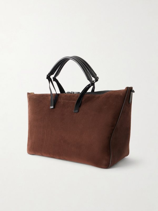 Carlo Leather-Trimmed Suede Weekend Bag - BK