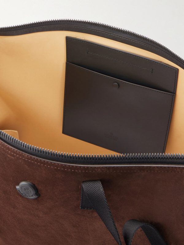 Carlo Leather-Trimmed Suede Weekend Bag - E1