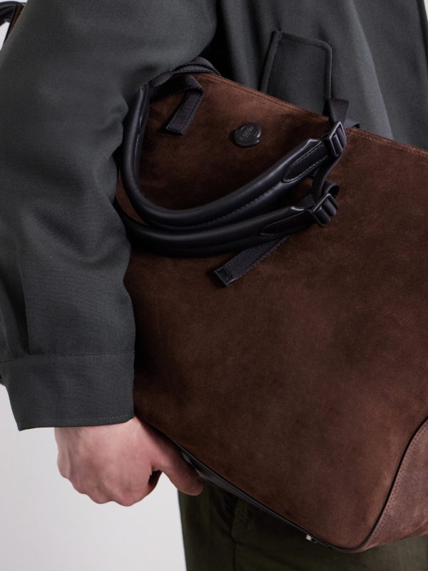 Carlo Leather-Trimmed Suede Weekend Bag - E2