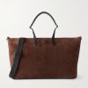 Carlo Leather-Trimmed Suede Weekend Bag