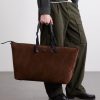 Carlo Leather-Trimmed Suede Weekend Bag - OU