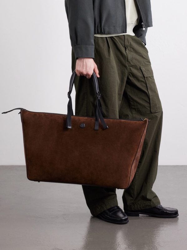 Carlo Leather-Trimmed Suede Weekend Bag - OU
