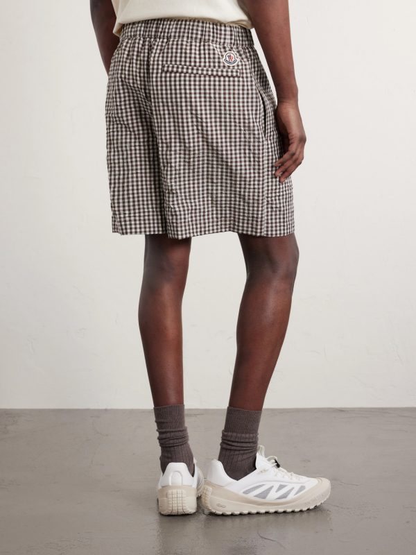 Straight-Leg Belted Checked Cotton-Blend Shorts - BK Straight-Leg Belted Checked Cotton-Blend Shorts - BK