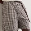 Straight-Leg Belted Checked Cotton-Blend Shorts - CU Straight-Leg Belted Checked Cotton-Blend Shorts - CU