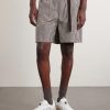 Straight-Leg Belted Checked Cotton-Blend Shorts - FR Straight-Leg Belted Checked Cotton-Blend Shorts - FR