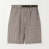 Straight-Leg Belted Checked Cotton-Blend Shorts Straight-Leg Belted Checked Cotton-Blend Shorts