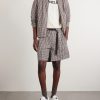 Straight-Leg Belted Checked Cotton-Blend Shorts - OU Straight-Leg Belted Checked Cotton-Blend Shorts - OU