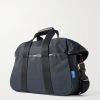 Musette Business Leather and Webbing-Trimmed Canvas Weekend Bag - BK Musette Business Leather and Webbing-Trimmed Canvas Weekend Bag - BK