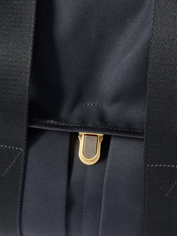 Musette Business Leather and Webbing-Trimmed Canvas Weekend Bag - CU Musette Business Leather and Webbing-Trimmed Canvas Weekend Bag - CU