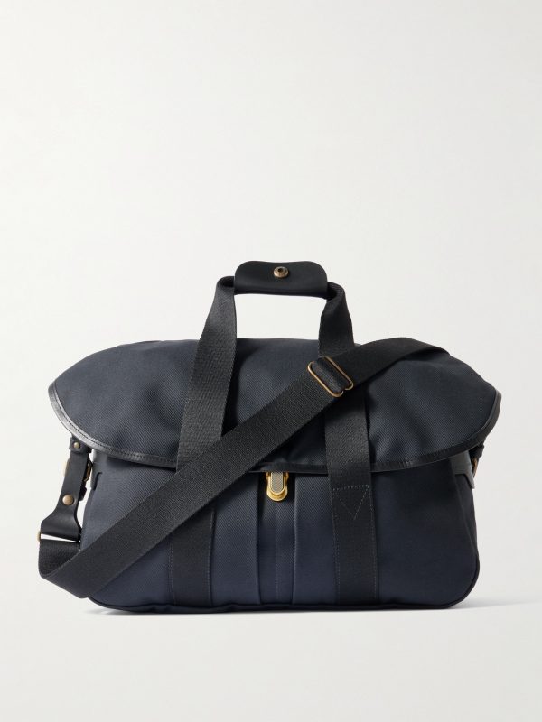 Musette Business Leather and Webbing-Trimmed Canvas Weekend Bag Musette Business Leather and Webbing-Trimmed Canvas Weekend Bag