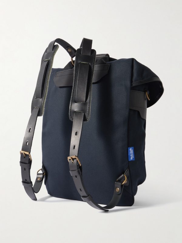 Chiloé Leather-Trimmed Waxed Cotton-Canvas Backpack - BK Chiloé Leather-Trimmed Waxed Cotton-Canvas Backpack - BK