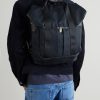Chiloé Leather-Trimmed Waxed Cotton-Canvas Backpack - OU Chiloé Leather-Trimmed Waxed Cotton-Canvas Backpack - OU