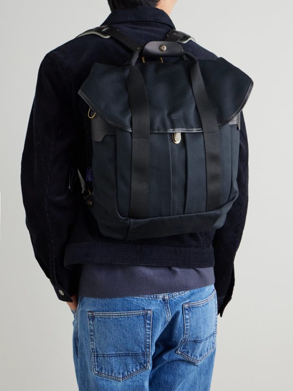Chiloé Leather-Trimmed Waxed Cotton-Canvas Backpack - OU Chiloé Leather-Trimmed Waxed Cotton-Canvas Backpack - OU