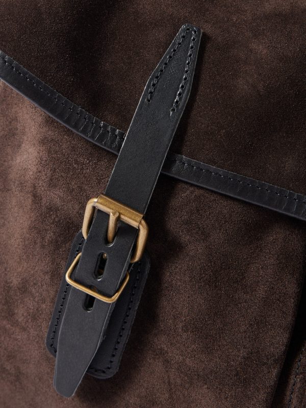 Fisherman's Musette Leather-Trimmed Suede Messenger Bag - CU Fisherman's Musette Leather-Trimmed Suede Messenger Bag - CU