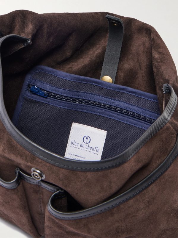 Fisherman's Musette Leather-Trimmed Suede Messenger Bag - E1 Fisherman's Musette Leather-Trimmed Suede Messenger Bag - E1