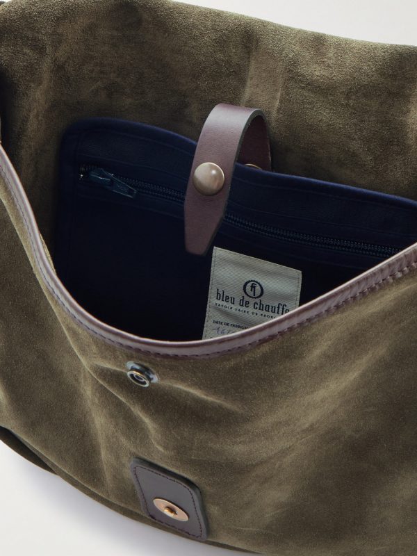 Margot Leather-Trimmed Suede Messenger Bag - E1 Margot Leather-Trimmed Suede Messenger Bag - E1