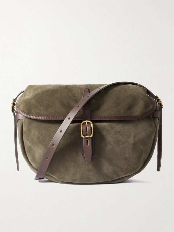 Margot Leather-Trimmed Suede Messenger Bag Margot Leather-Trimmed Suede Messenger Bag