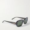 Rectangular-Frame Acetate Sunglasses - FR