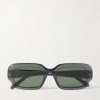 Rectangular-Frame Acetate Sunglasses