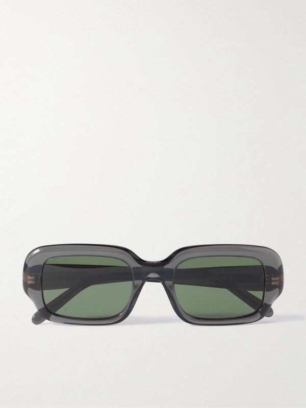 Rectangular-Frame Acetate Sunglasses