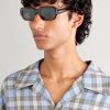 Rectangular-Frame Acetate Sunglasses - OU
