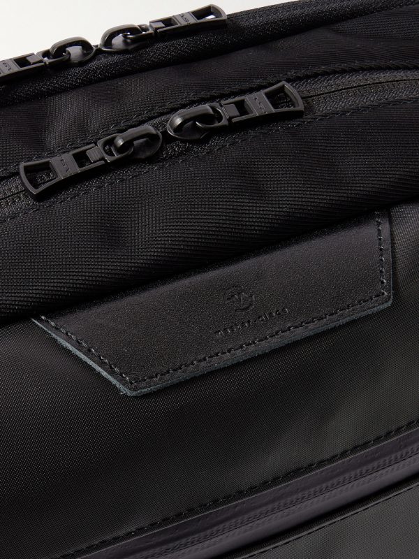 Progress Leather-Trimmed Coated Nylon-Twill Messenger Bag - CU Progress Leather-Trimmed Coated Nylon-Twill Messenger Bag - CU