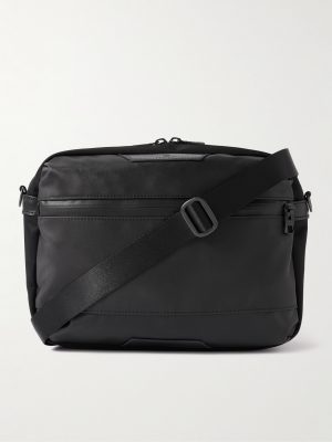 Progress Leather-Trimmed Coated Nylon-Twill Messenger Bag Progress Leather-Trimmed Coated Nylon-Twill Messenger Bag