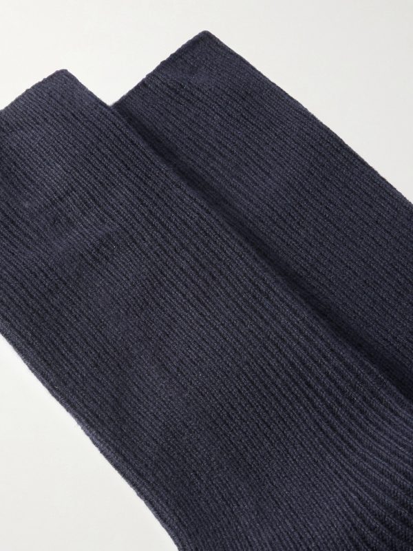 Ribbed Cashmere-Blend Socks - CU Ribbed Cashmere-Blend Socks - CU