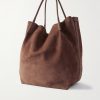 Bale Extra-Large Leather-Trimmed Full-Grain Nubuck Tote Bag - BK